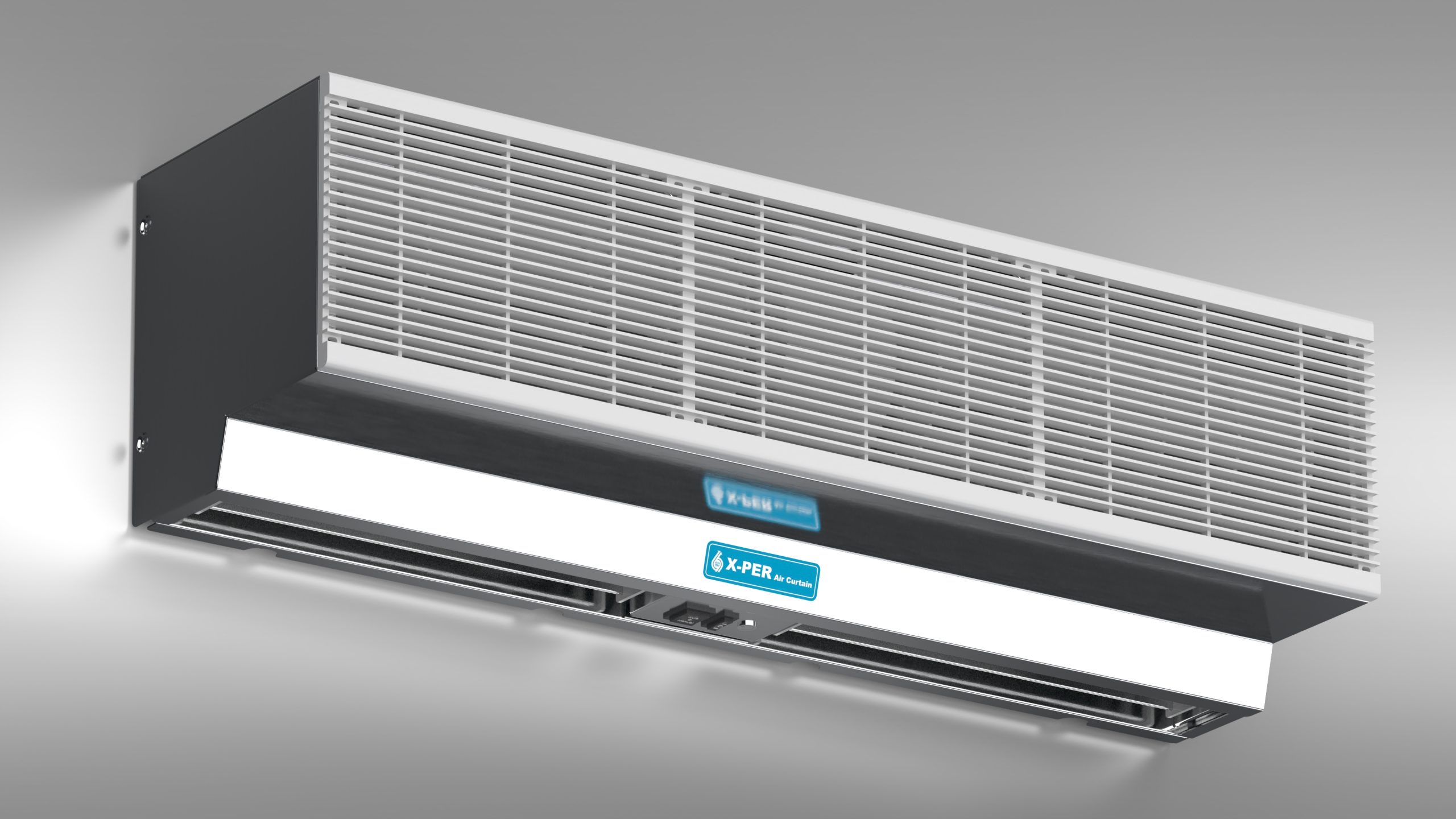 stainless steel horizontal air curtain model XP-6T in isometric view